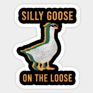 Silly Goose on the loose Retro Sticker